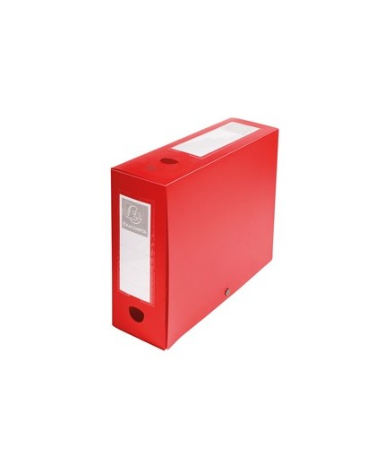 Scatola archivio box con bottone rosso f.to 25x33cm D 100mm Exacompta