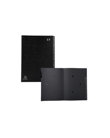 Classificatore numerico 1-7 Ordonator per A4 nero 25x33cm Exacompta