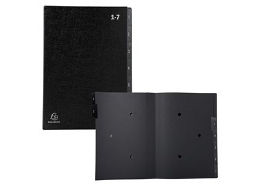 Classificatore numerico 1-7 Ordonator per A4 nero 25x33cm Exacompta