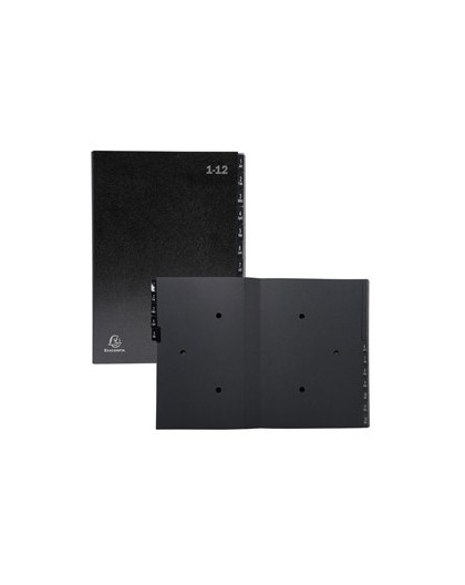 Classificatore numerico 1-12 Ordonator per A4 nero 25x33cm Exacompta