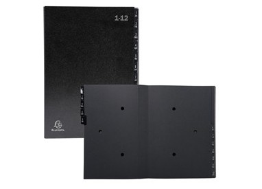 Classificatore numerico 1-12 Ordonator per A4 nero 25x33cm Exacompta