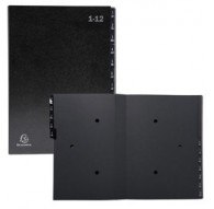 Classificatore numerico 1-12 Ordonator per A4 nero 25x33cm Exacompta