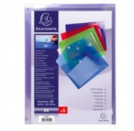 Busta a tasca con velcro in pp colorato f.to 24x32cm per A4 Exacompta
