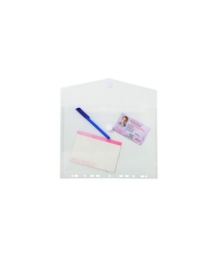 Busta forata c/chiusura in velcro in pp trasp. f.to 24x32cm per A4 Exacompta