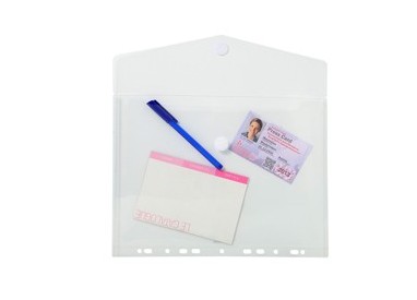 Busta forata c/chiusura in velcro in pp trasp. f.to 24x32cm per A4 Exacompta