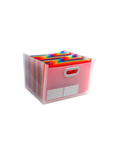 classificatore c/maniglia 24tasche in pp f.to 33x23,5x25cm CRYSTAL Exacompta