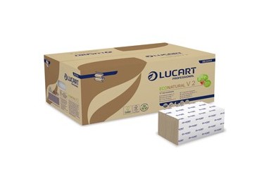 Pacco da 190 asciugamani piegati a V EcoNatural Lucart