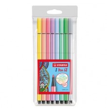 Astuccio 8 pennarelli Stabilo Pen 68 colori pastelli