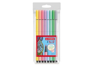 Astuccio 8 pennarelli Stabilo Pen 68 colori pastelli