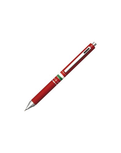Penna sfera scatto multifunzione QUADRA fusto rosso gommato Italia OSAMA