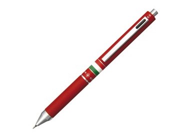 Penna sfera scatto multifunzione QUADRA fusto rosso gommato Italia OSAMA