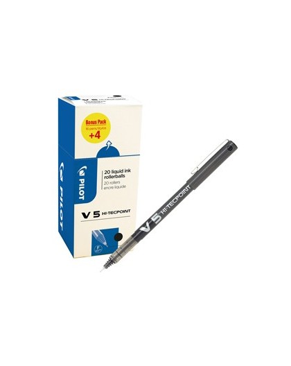 Value pack 16+4 roller Hi-Tecpoint V5 0,5mm nero Pilot