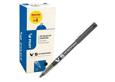 Value pack 16+4 roller Hi-Tecpoint V5 0,5mm nero Pilot