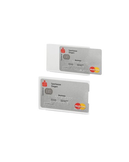 Tasca porta carte di credito argento trasp. 54x87mm RFID Secure Durable
