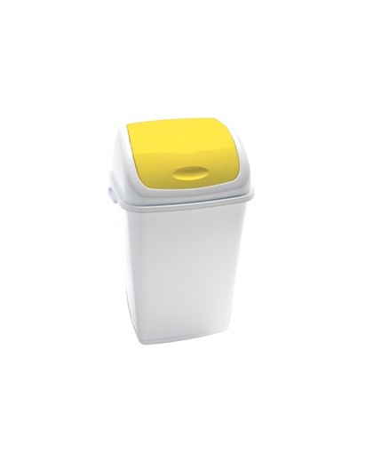 Pattumiera a basculante 50Lt Rif Basic Bianco/Giallo