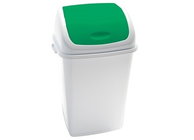Pattumiera a basculante 50Lt Rif Basic Bianco/Verde