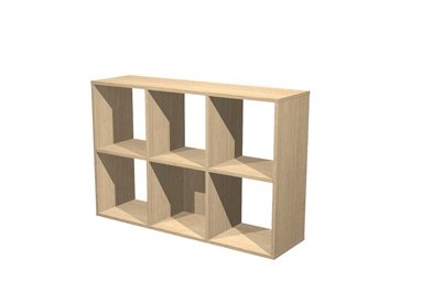 LIBRERIA 6 CASELLE 104x29,2cm-H69,8cm Rovere - RAINBOW