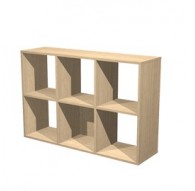 LIBRERIA 6 CASELLE 104x29,2cm-H69,8cm Rovere - RAINBOW