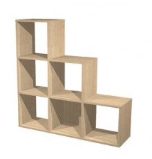 LIBRERIA 6 CASELLE a SCALARE 104x29,2cm-H103,9cm Rovere - RAINBOW