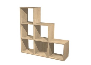 LIBRERIA 6 CASELLE a SCALARE 104x29,2cm-H103,9cm Rovere - RAINBOW