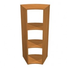 Libreria angolare 45° L274/498 x P397 x H1039 Noce Chiaro - RAINBOW