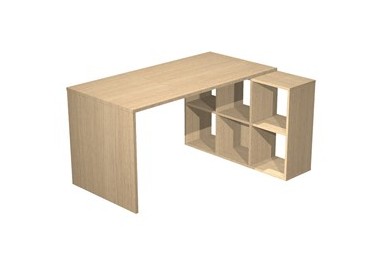 Postazione Home-Office 6 caselle L140 x P104 x H72,4cm Rovere