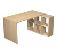 Postazione Home-Office 6 caselle L140 x P104 x H72,4cm Rovere
