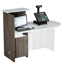Postazione Reception Concept DX L143 x P83 x H117cm bianco/frass.tosc.
