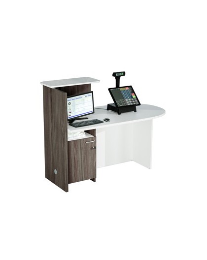 Postazione Reception Concept DX L143 x P83 x H117cm bianco/frass.tosc.