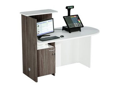 Postazione Reception Concept DX L143 x P83 x H117cm bianco/frass.tosc.
