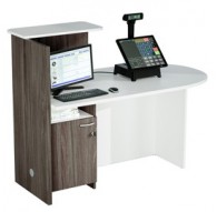 Postazione Reception Concept DX L143 x P83 x H117cm bianco/frass.tosc.