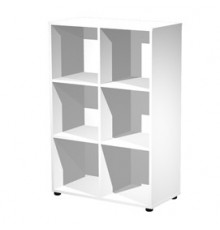 Contenitore a 6 caselle a giorno 80x40xH121,6cm Bianco - Maxi Rainbow