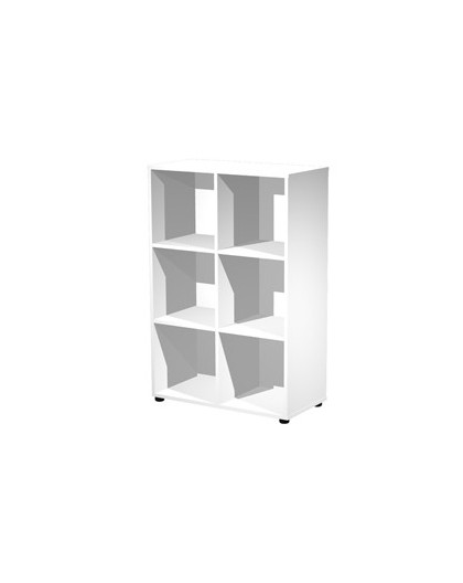Contenitore a 6 caselle a giorno 80x40xH121,6cm Bianco - Maxi Rainbow