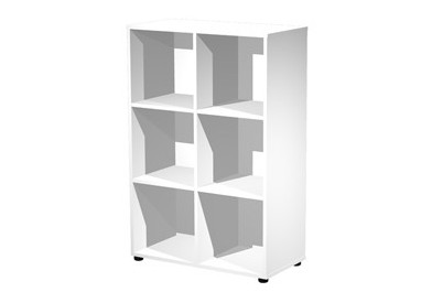 Contenitore a 6 caselle a giorno 80x40xH121,6cm Bianco - Maxi Rainbow