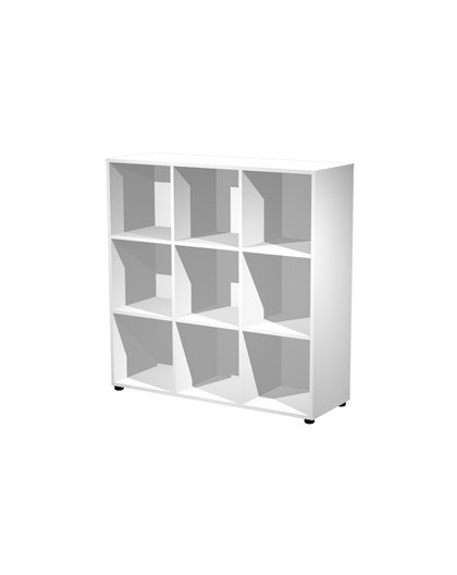 Contenitore a 9 caselle a giorno 119x40xH121,6cm Bianco - Maxi Rainbow