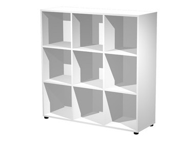 Contenitore a 9 caselle a giorno 119x40xH121,6cm Bianco - Maxi Rainbow