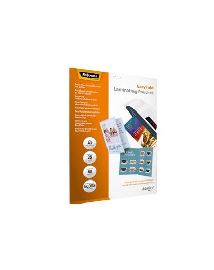 Scatola 25 pouches cordonate Admire EasyFold f.to A3 Fellowes