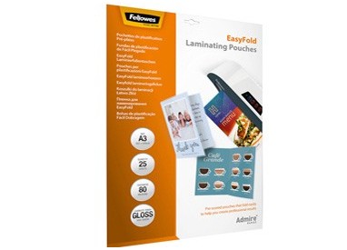 Scatola 25 pouches cordonate Admire EasyFold f.to A3 Fellowes