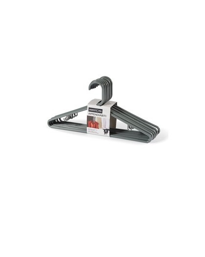 Set 8 Appendini in plastica grigio cenere Zeta