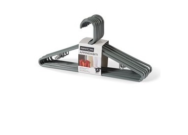 Set 8 Appendini in plastica grigio cenere Zeta