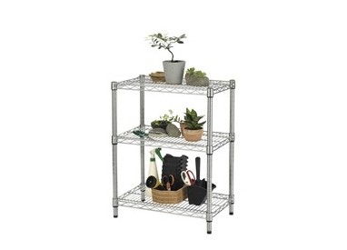 Scaffale 3 ripiani acciaio cromato 36x60cm - H75cm kit Archimede Outdoor