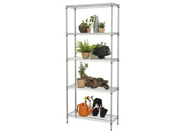 Scaffale 5 ripiani acciaio cromato 36x90cm - H177cm kit Archimede Outdoor