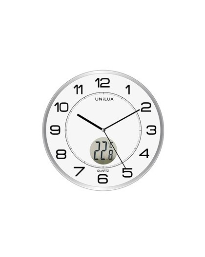 Orologio da parete Ø30cm con termometro Tempus Unilux