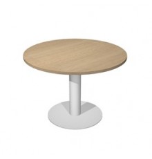 Tavolo riunione tondo Ø80cm gamba metallo Rovere - AgorA' Direction