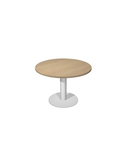 Tavolo riunione tondo Ø80cm gamba metallo Rovere - AgorA' Direction