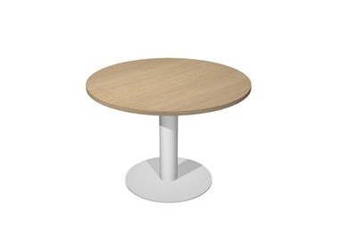 Tavolo riunione tondo Ø80cm gamba metallo Rovere - AgorA' Direction