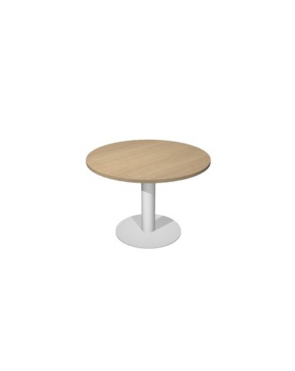 Tavolo riunione tondo Ø100cm gamba metallo Rovere - AgorA' Direction