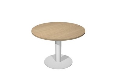 Tavolo riunione tondo Ø100cm gamba metallo Rovere - AgorA' Direction