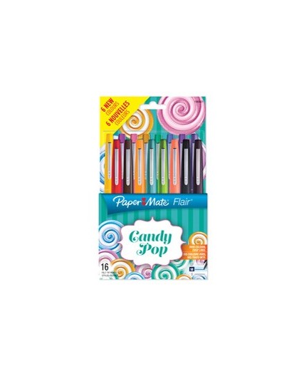 Astuccio 16 colori Candy Pop Pennarello Flair Nylon Papermate