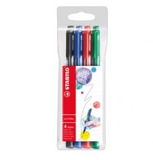 Astuccio 4 pennarelli Point Max punta 0,8mm blu/nero/rosso/verde Stabilo
